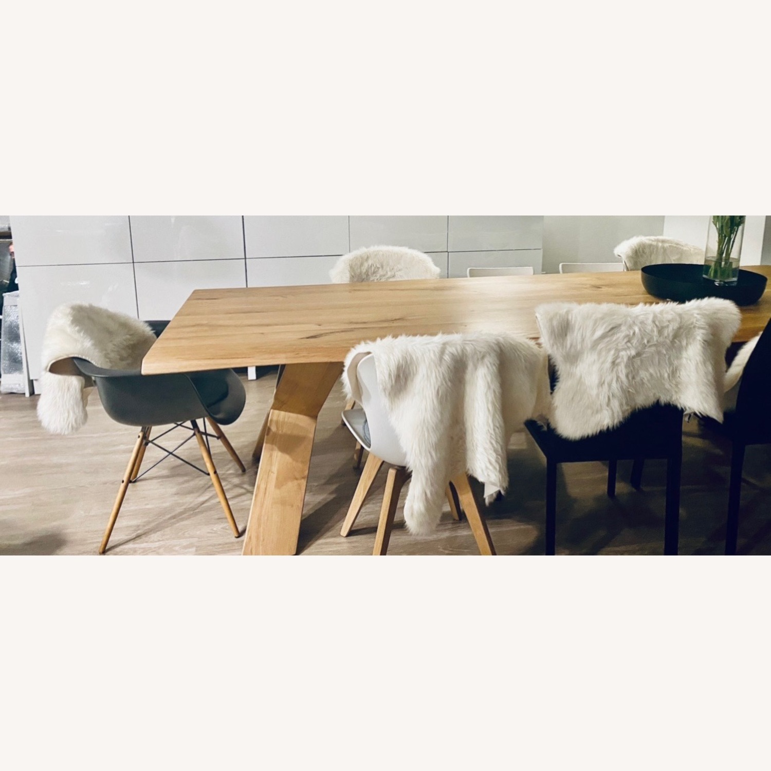 Solid Oak Dining Table - AptDeco