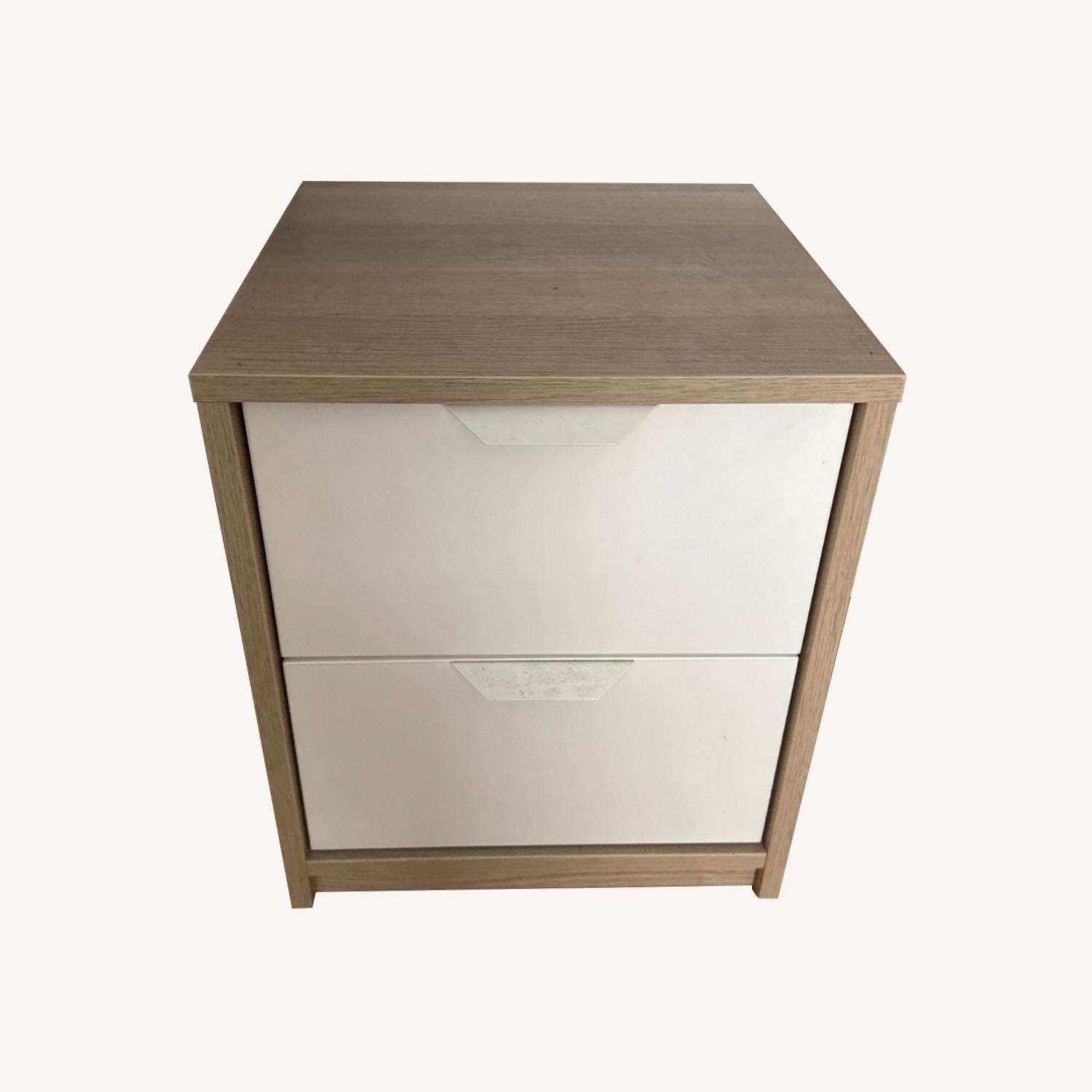 IKEA Askvoll White/Birch Nightstand - AptDeco