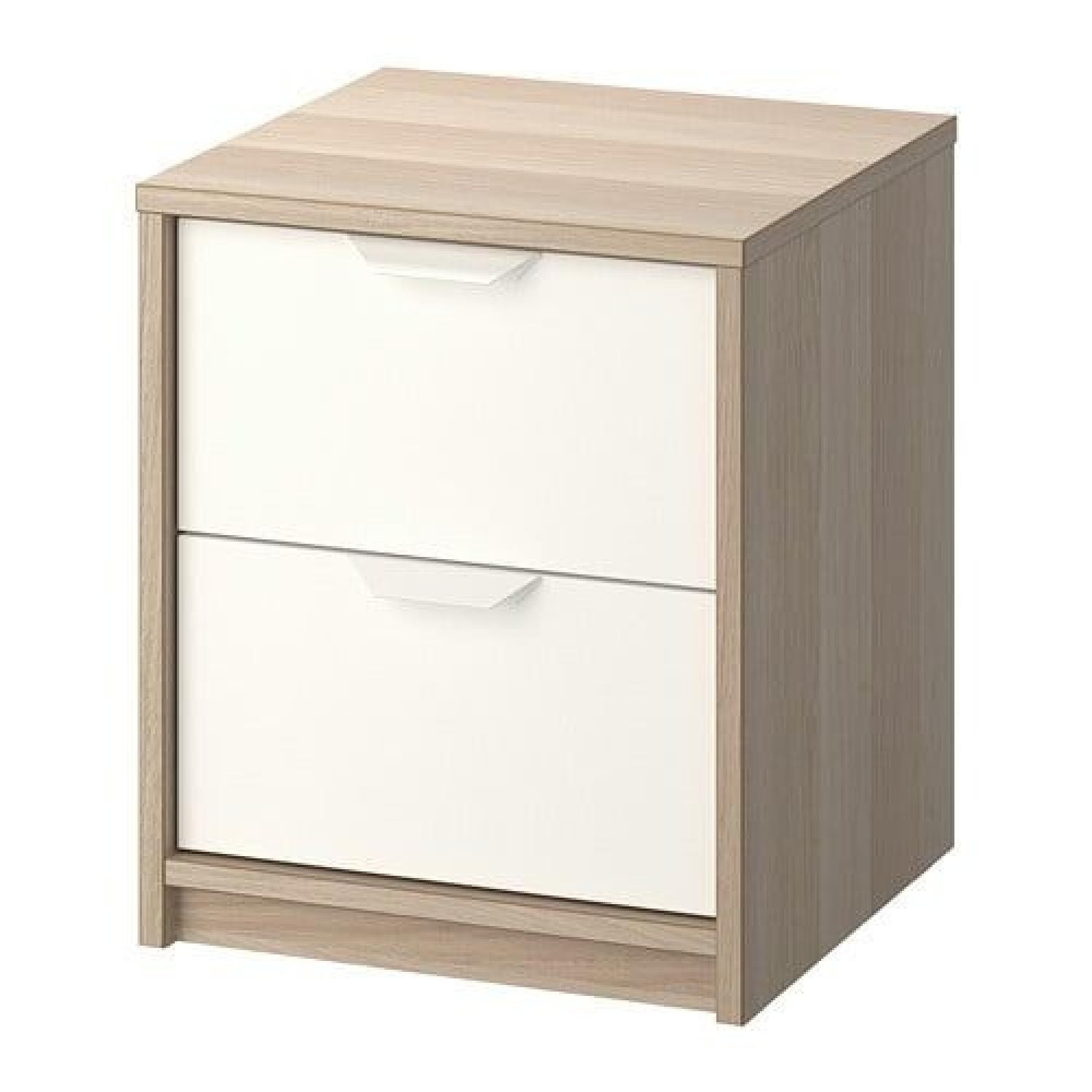 IKEA Askvoll White/Birch Nightstand - AptDeco