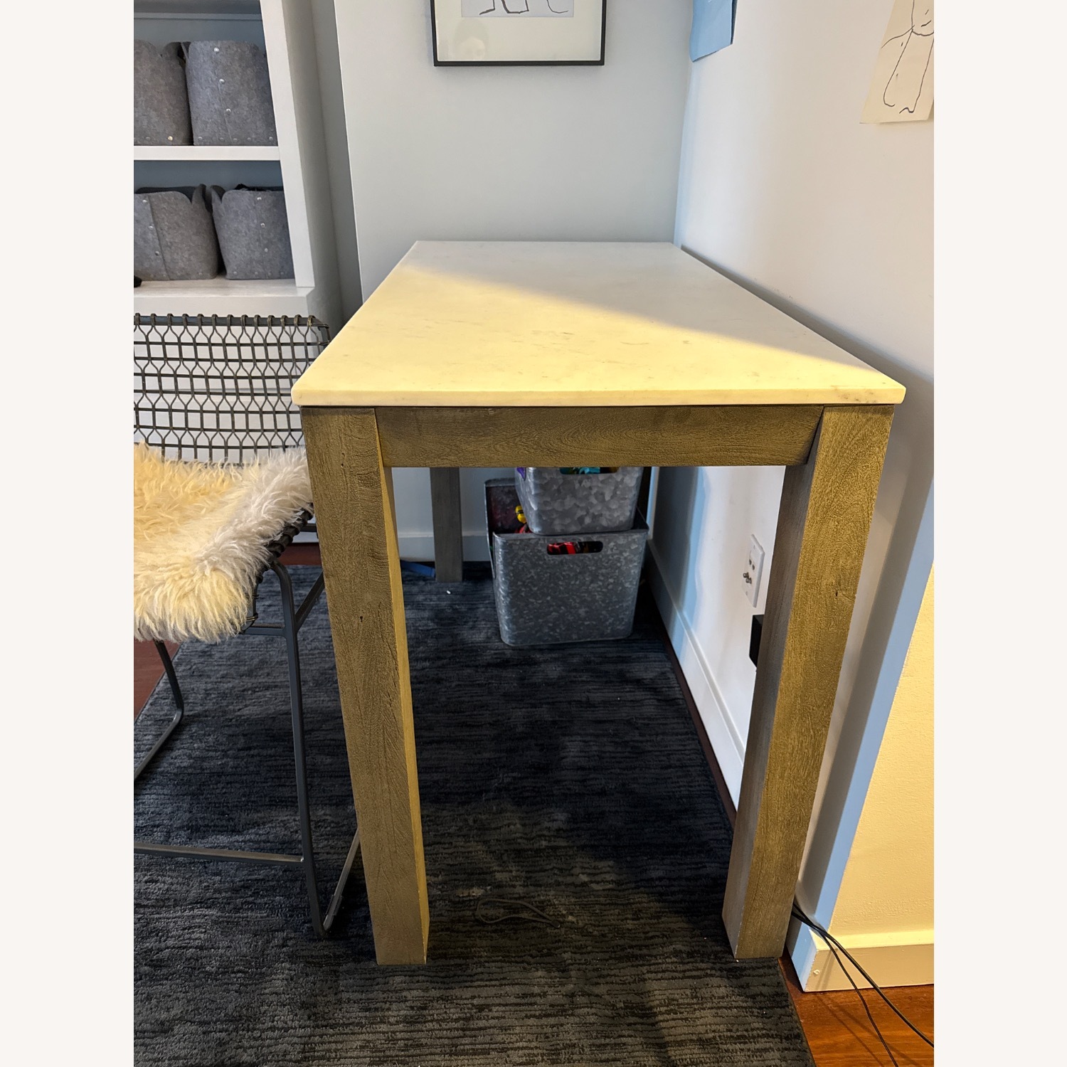 CB2 Palate Marble Table /Desk /High Top - image-2