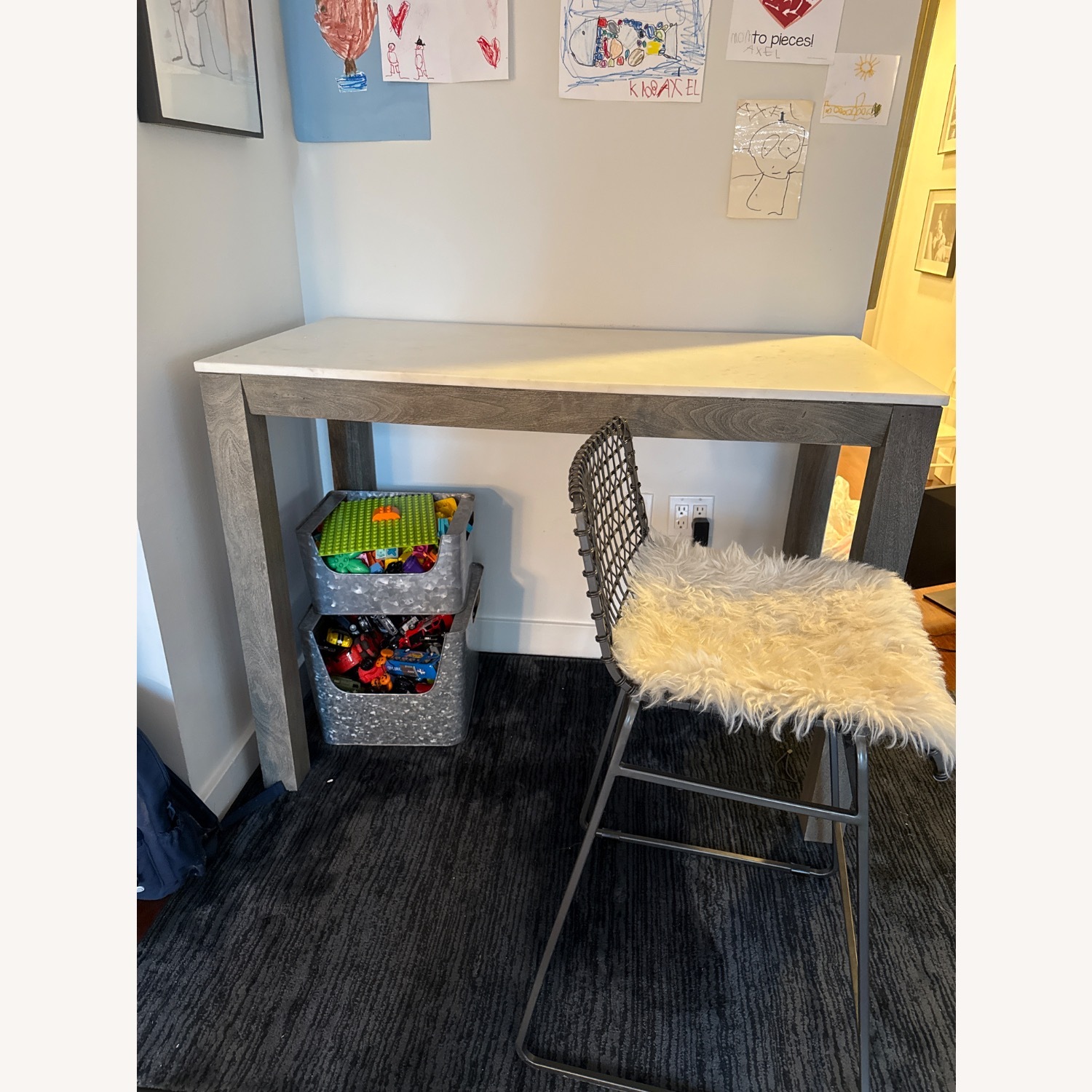 CB2 Palate Marble Table /Desk /High Top - image-1