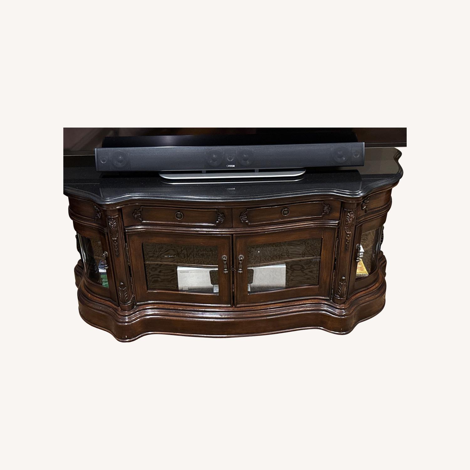 Granite-topped Media Stand And Cabinet - image-0