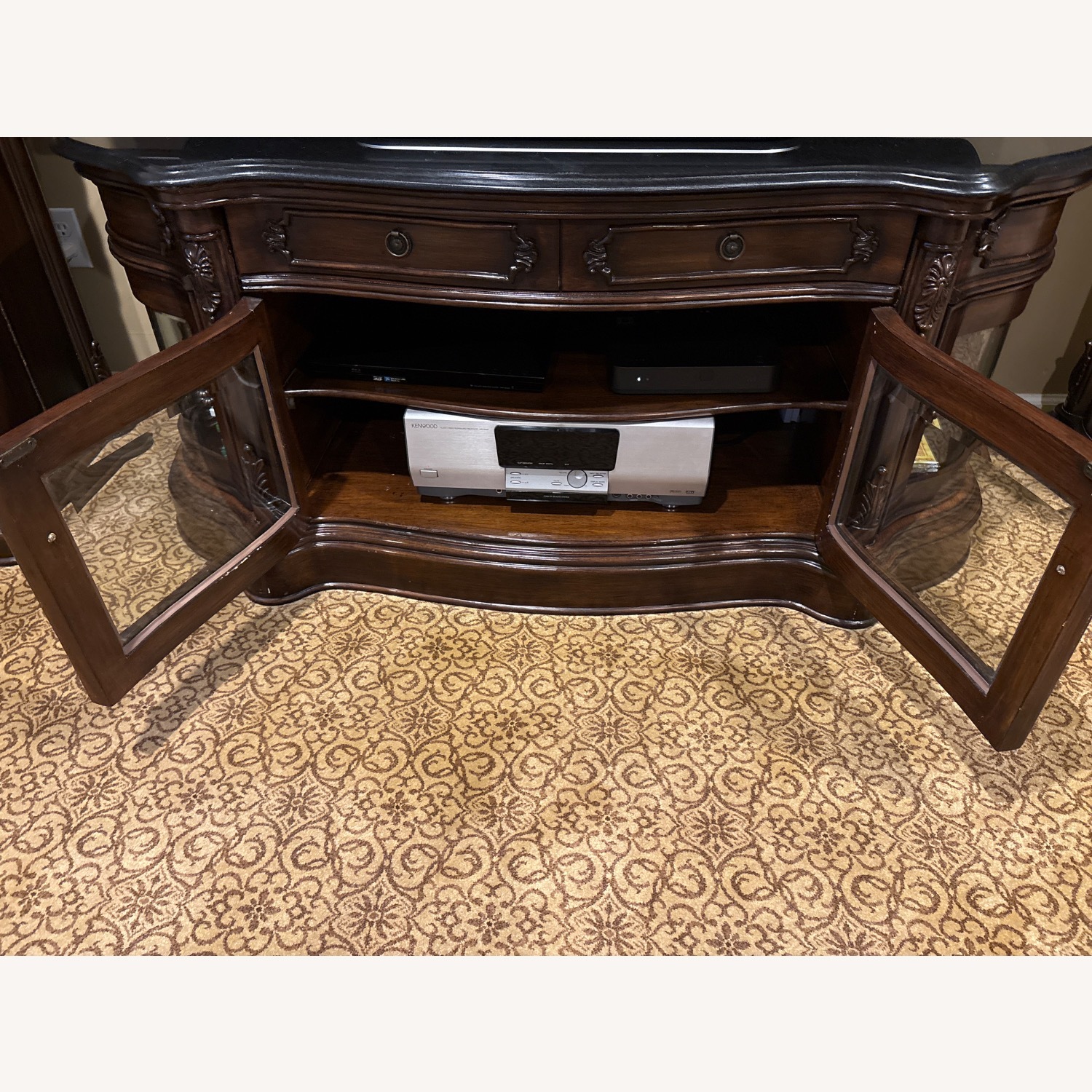 Granite-topped Media Stand And Cabinet - image-2