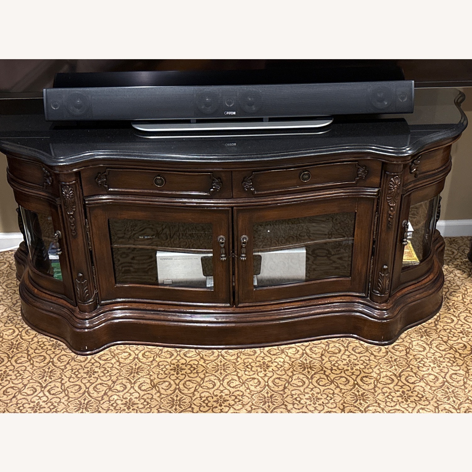 Granite-topped Media Stand And Cabinet - image-1