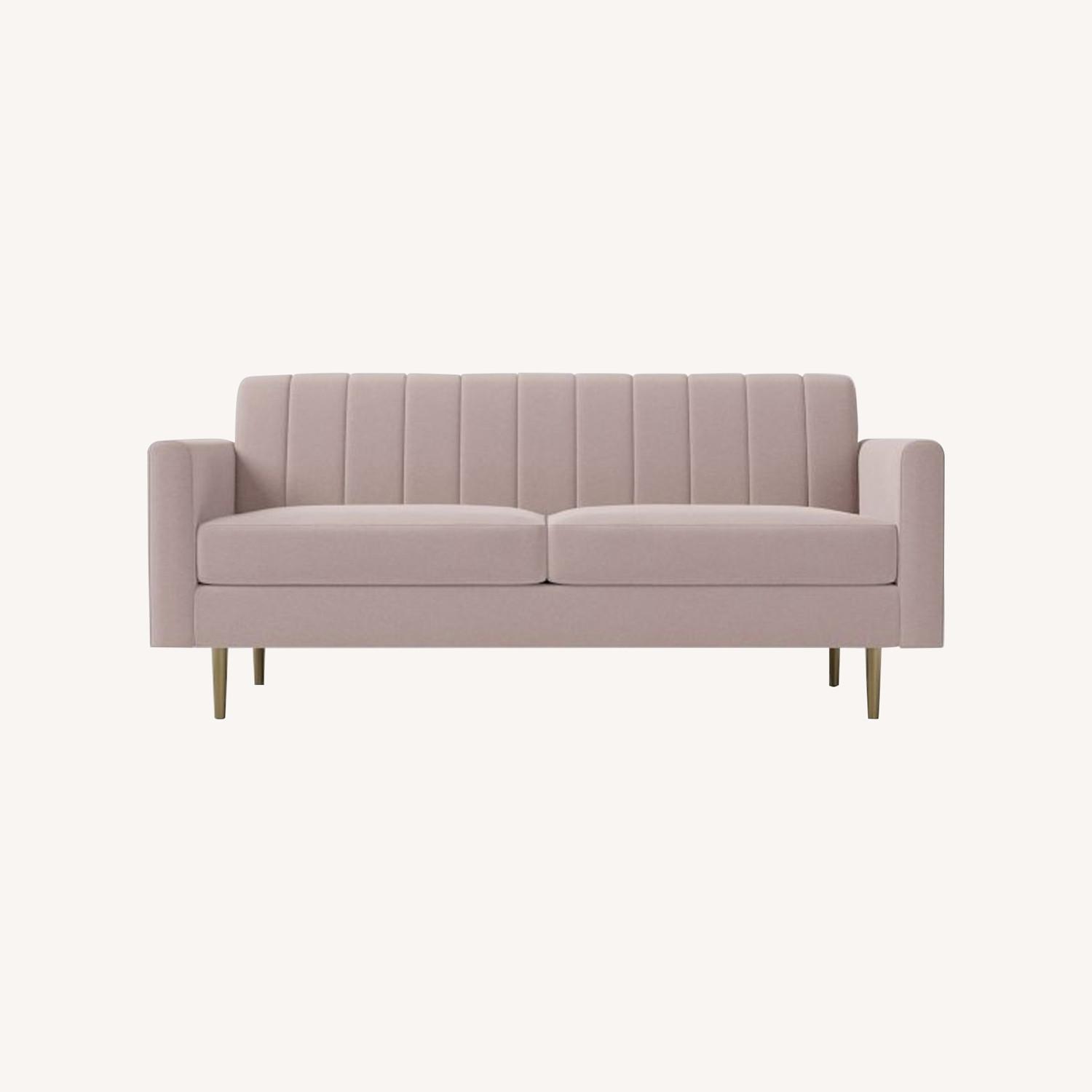 West Elm Mauve Olive Sofa - image-0