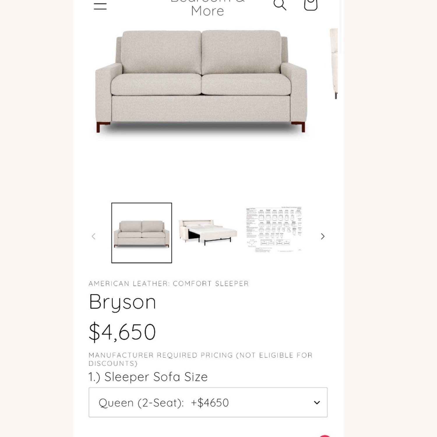 American Leather Comfort Sleeper Sofa Queen Size - image-6