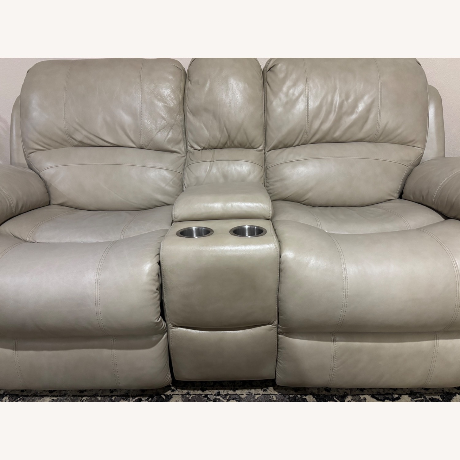Classy Biege Leather Couch - image-2