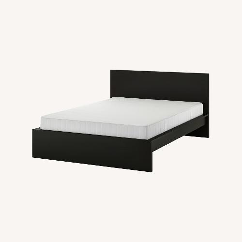 Ikea Trysil Brown Full Bed Frame w/ Lonset Slatted Bed Base