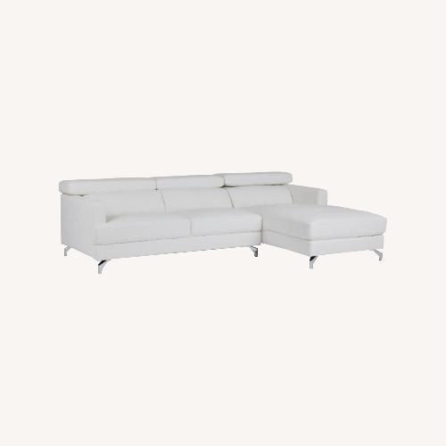 Used Marquez White Micro Right Chaise Sectional for sale on AptDeco