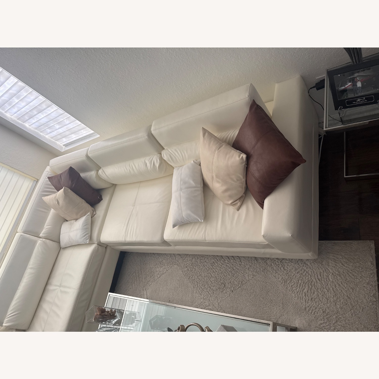 Marquez White Micro Right Chaise Sectional - image-4
