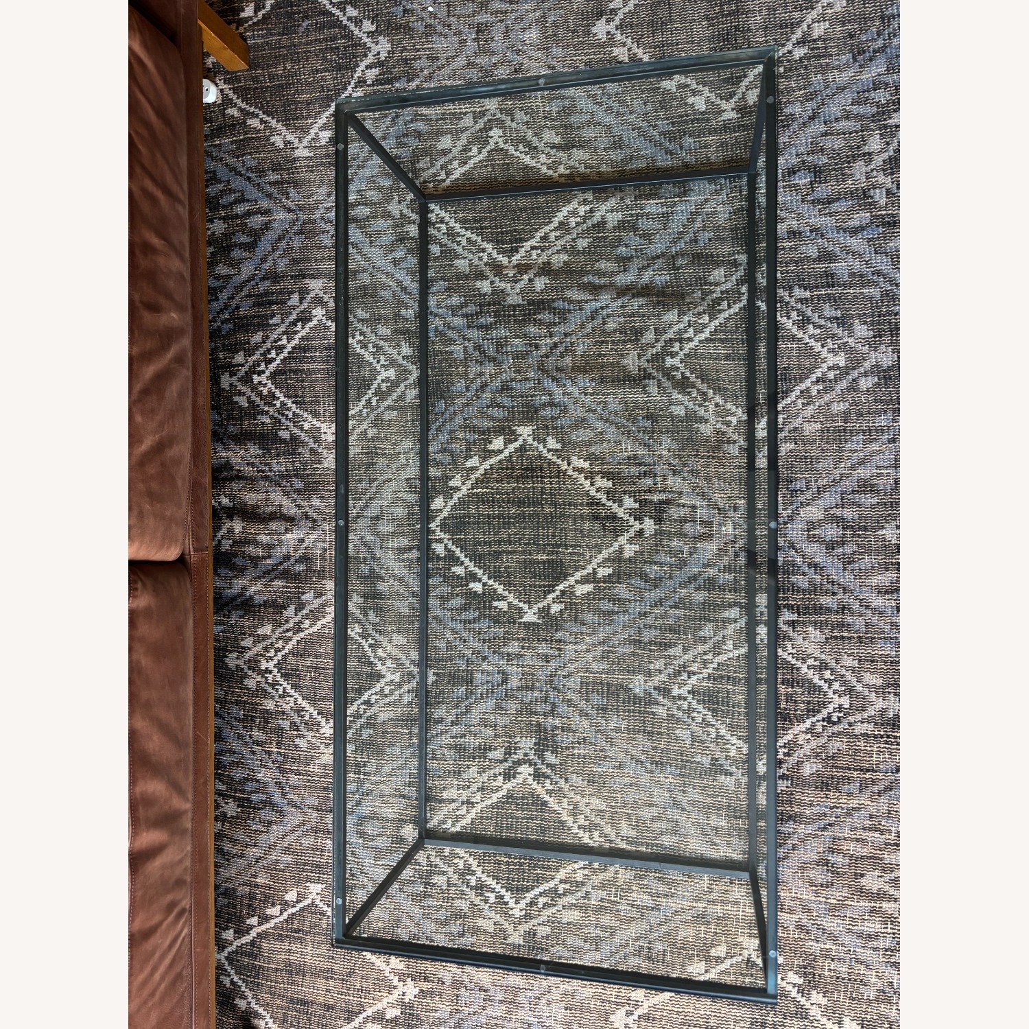 Glass Coffee Table with Metal Base - image-2