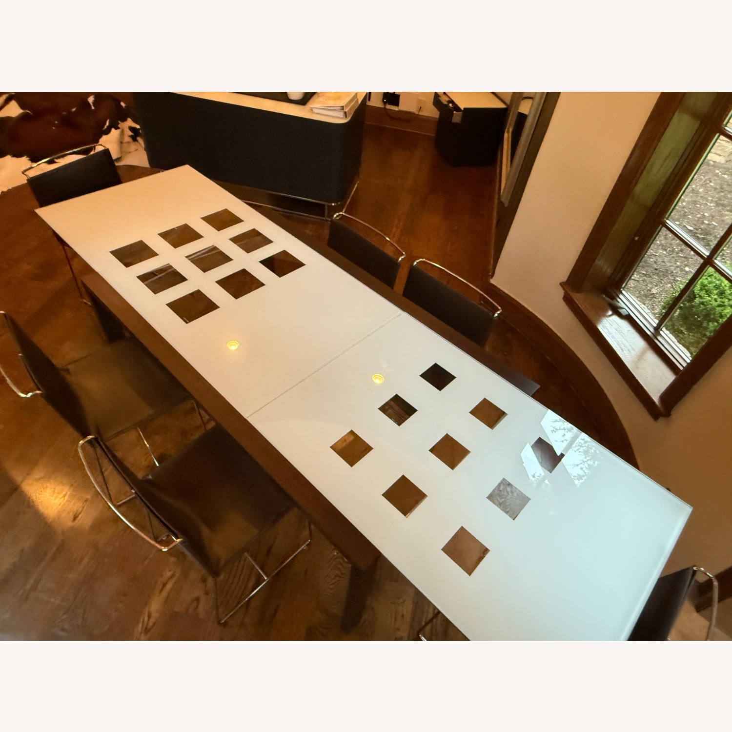 Ligne Roset Extensia Dining Set – Walnut & Glass, 6 Chairs - image-6