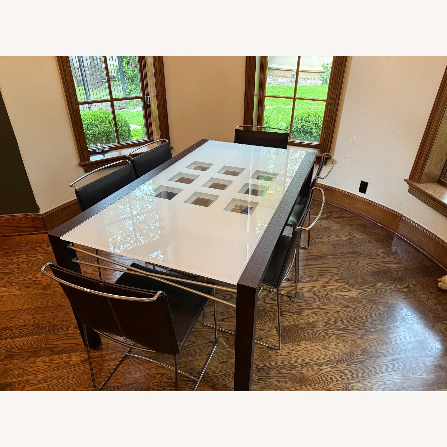 Ligne Roset Extensia Dining Set – Walnut & Glass, 6 Chairs - image-2