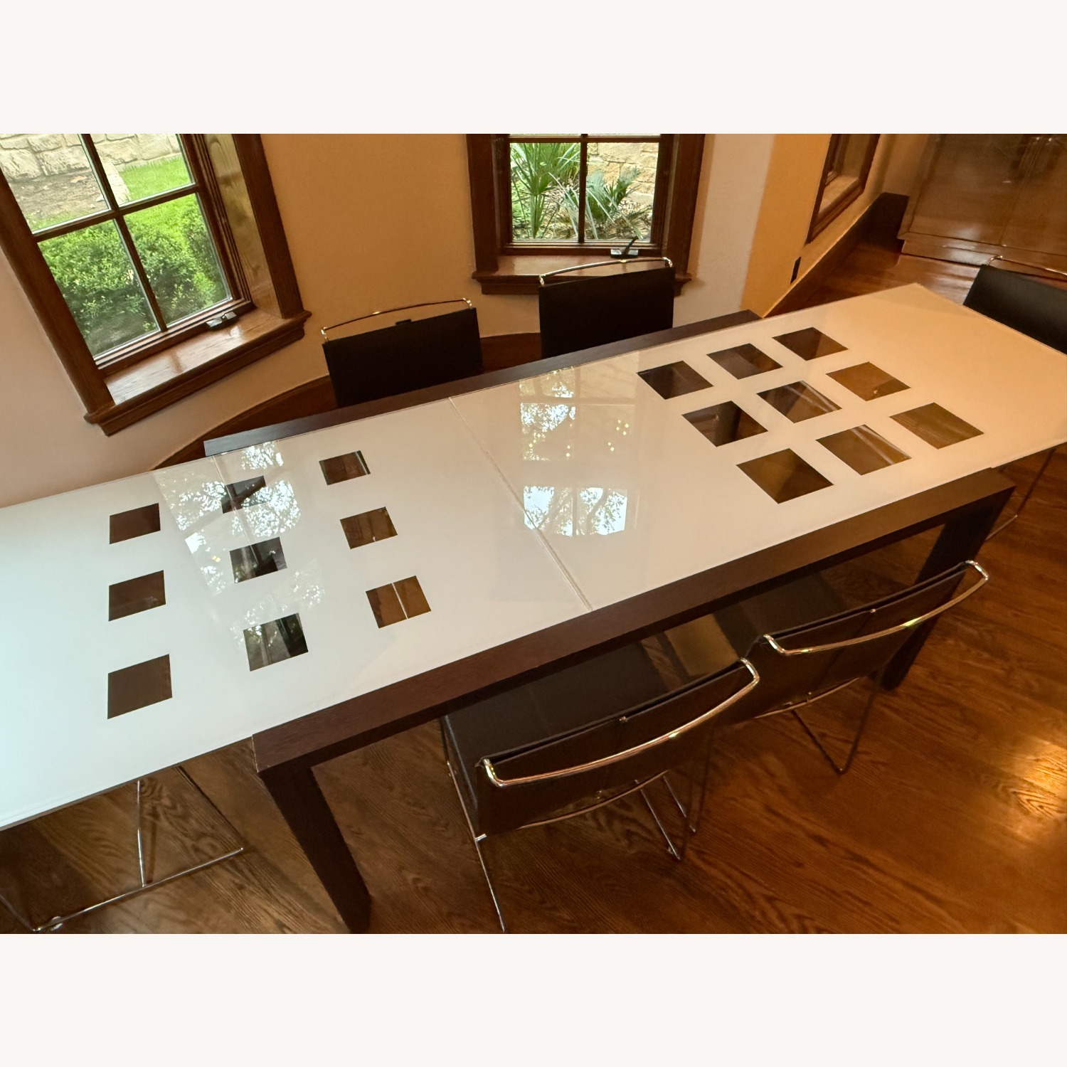 Ligne Roset Extensia Dining Set – Walnut & Glass, 6 Chairs - image-7