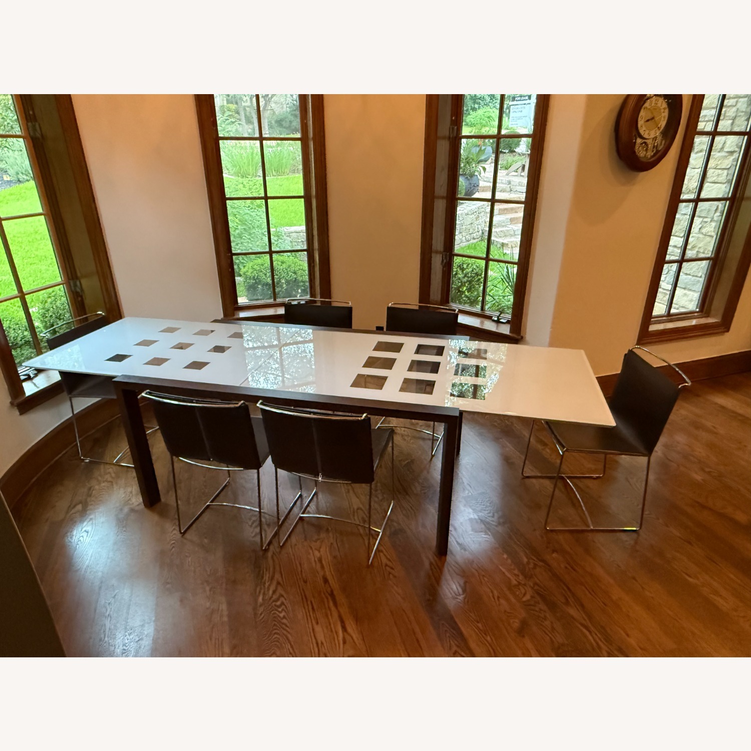 Ligne Roset Extensia Dining Set – Walnut & Glass, 6 Chairs - image-5