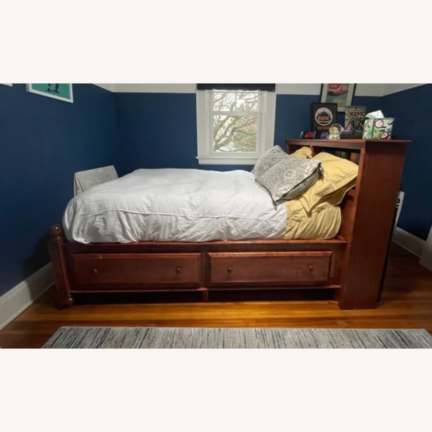 Full Size Storage Bed with Bookcase Headboard - image-3