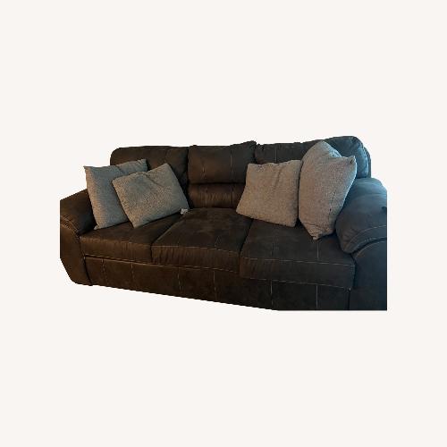 Used Leather Brown 3 Seater Sofa for sale on AptDeco