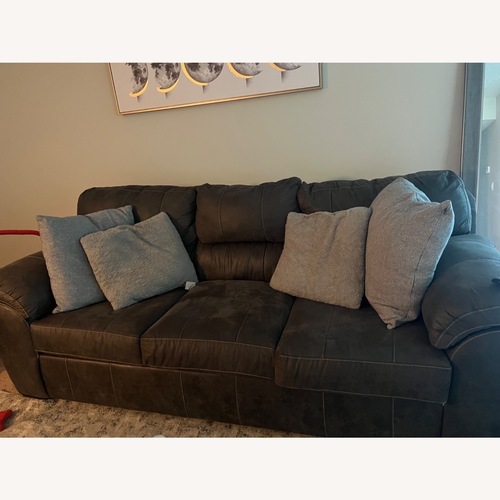 Used Leather Brown 3 Seater Sofa for sale on AptDeco