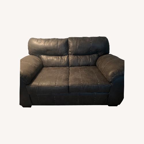 Used Leather Brown Loveseat  for sale on AptDeco