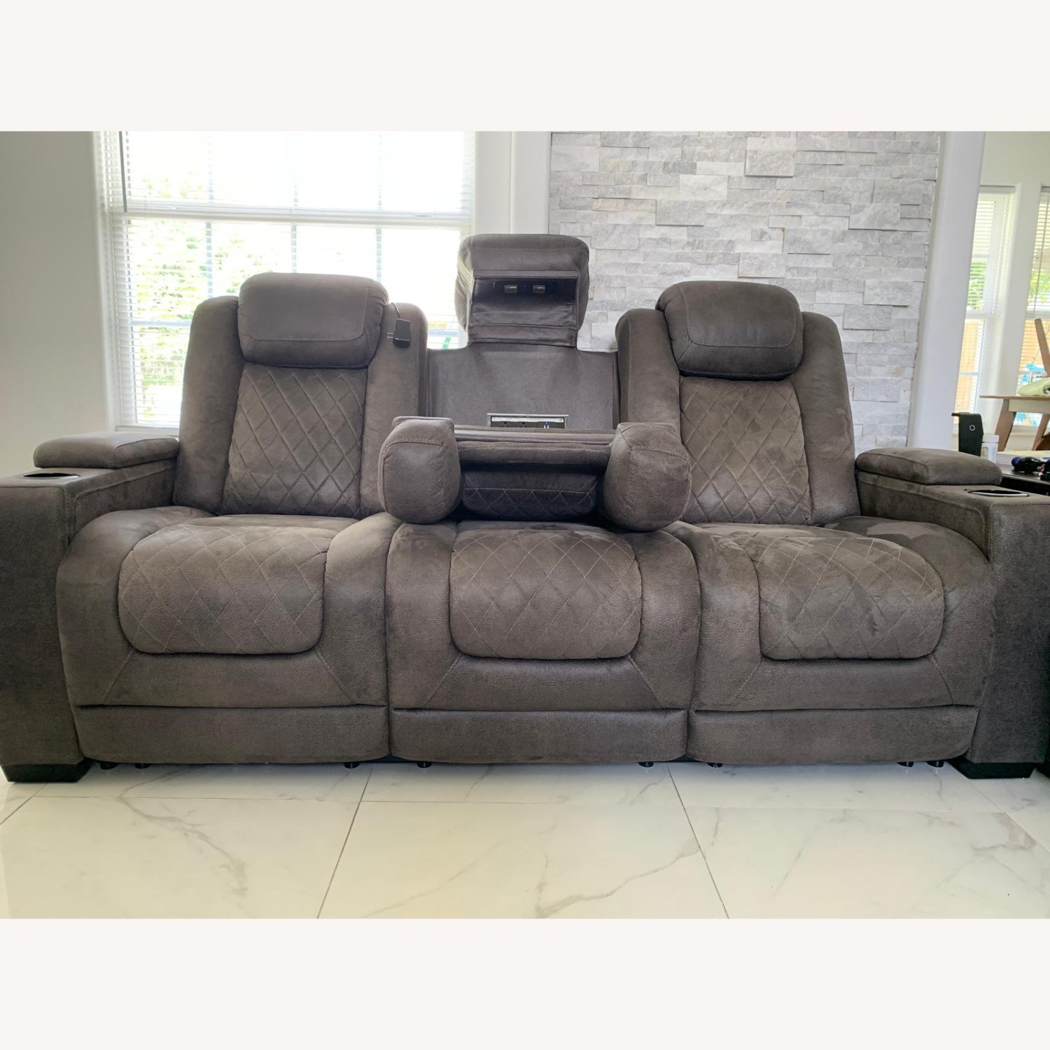 HyllMount Dual Power Reclining Sofa - image-2