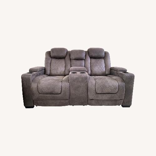 Used HyllMount Dual Power Reclining Loveseat W Console for sale on AptDeco