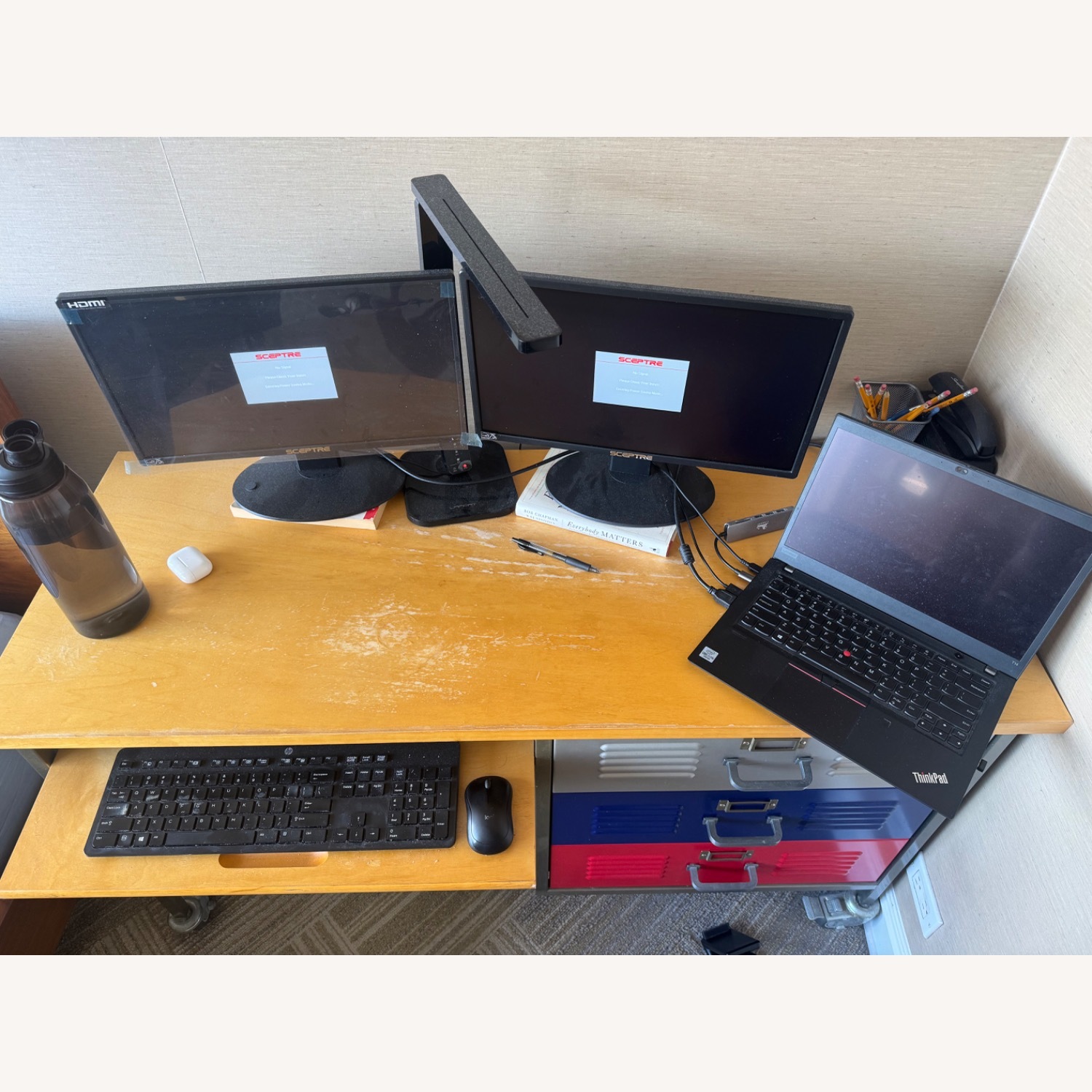 Desk with Pullout Keyboard and 3 Drawers - image-6