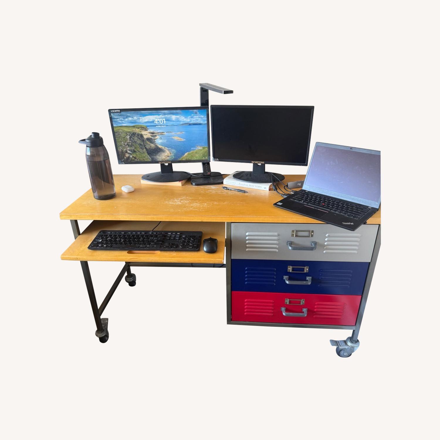 Desk with Pullout Keyboard and 3 Drawers - image-0