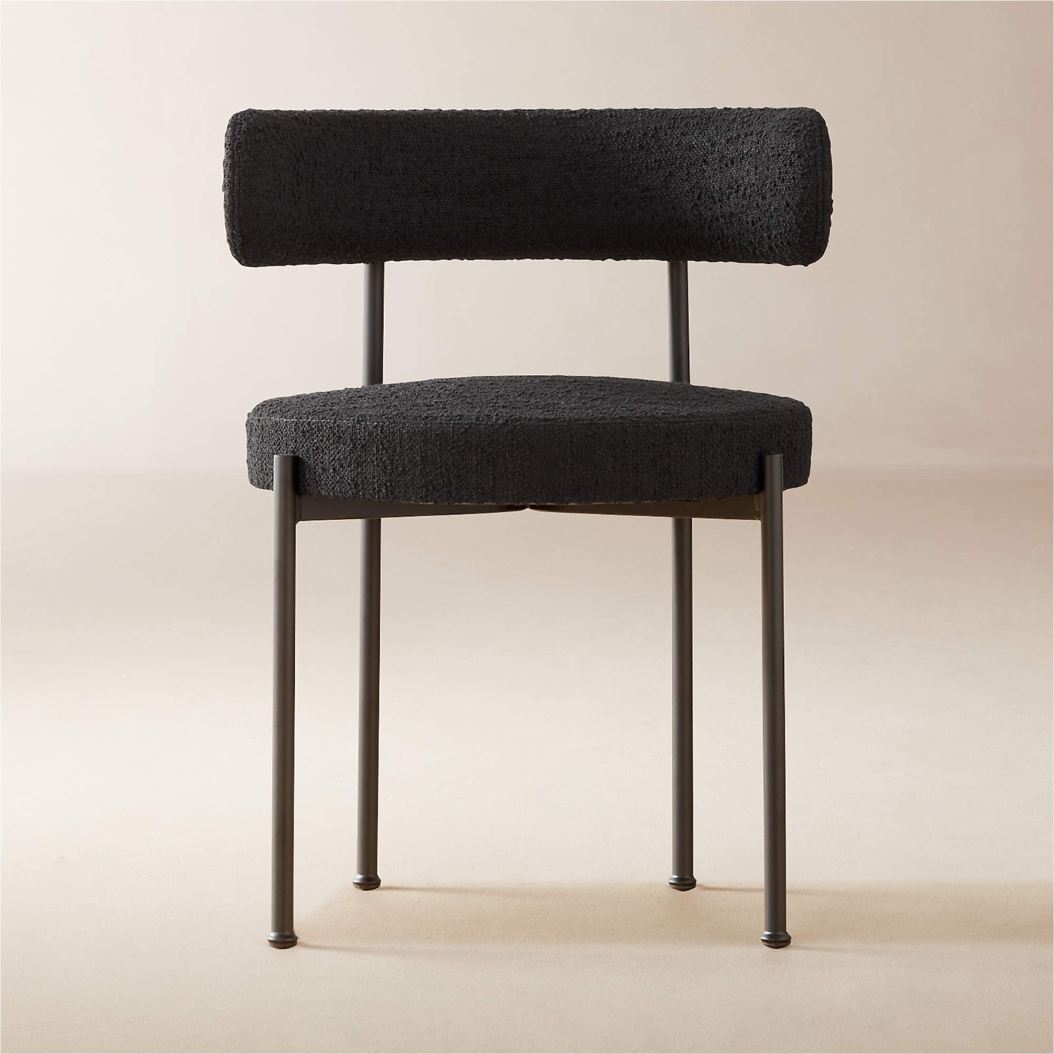 CB2 Inesse Boucle Black Dining Chair - AptDeco