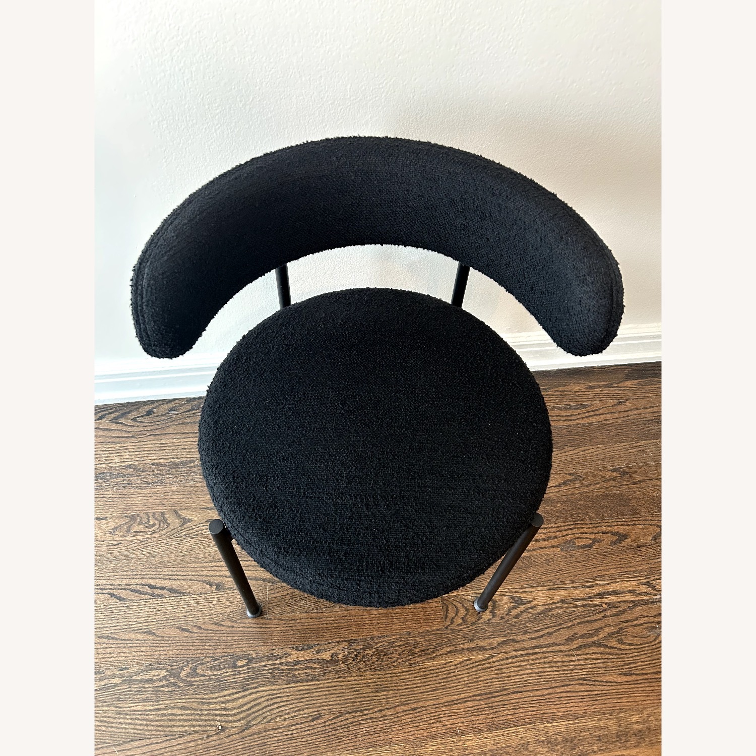 CB2 Inesse Boucle Black Dining Chair - AptDeco