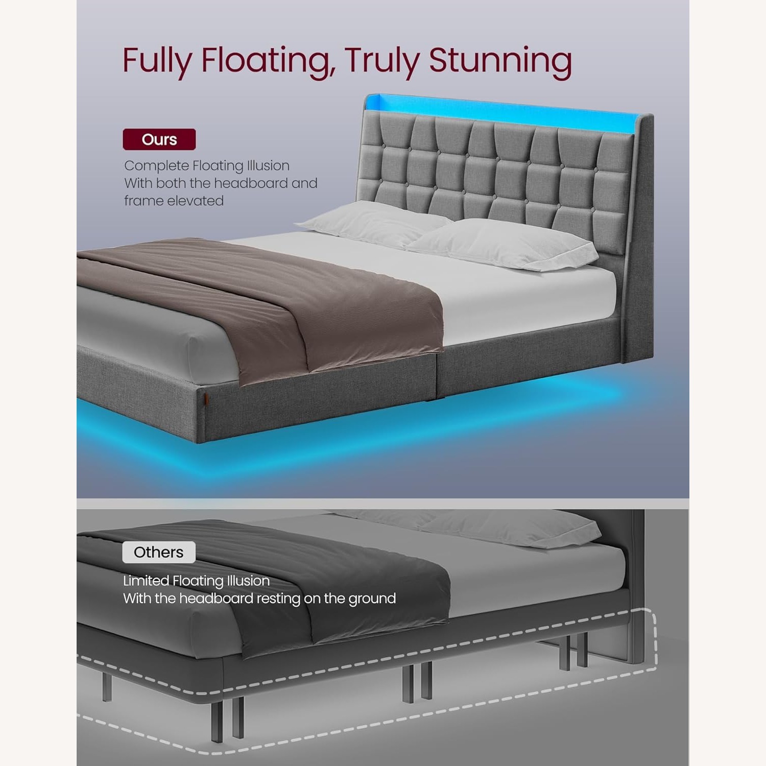 RGB Floating Full Bedframe - image-3