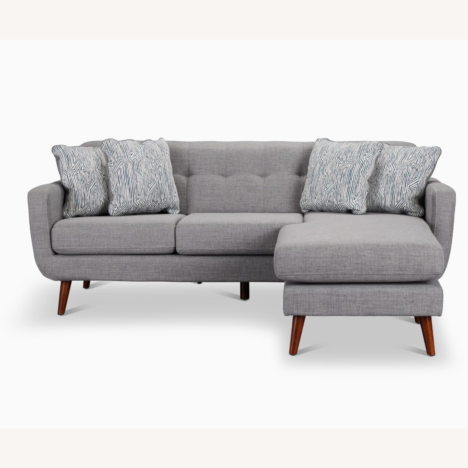 Raya Light Gray Fabric Chaise Sectional - image-2