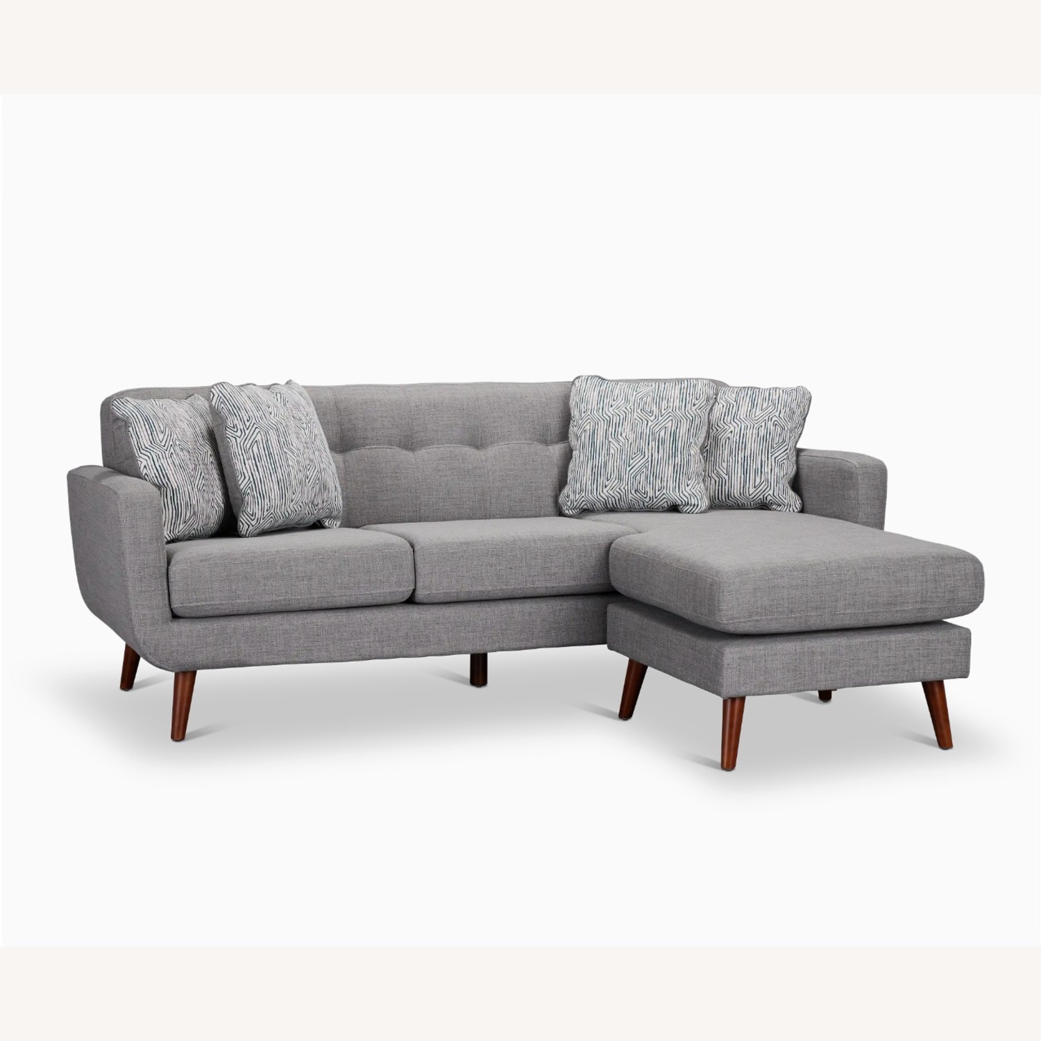 Raya Light Gray Fabric Chaise Sectional - image-1