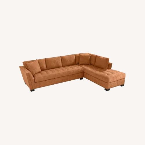 Used Rooms To Go Large Orange L-Shape Couch for sale on AptDeco