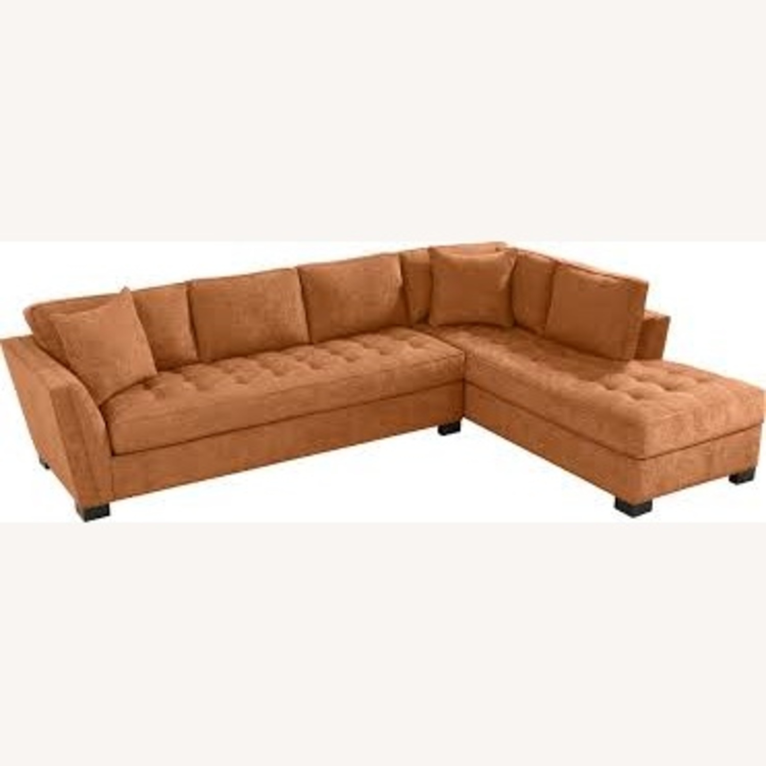 Rooms To Go Large Orange L-Shape Couch - image-4