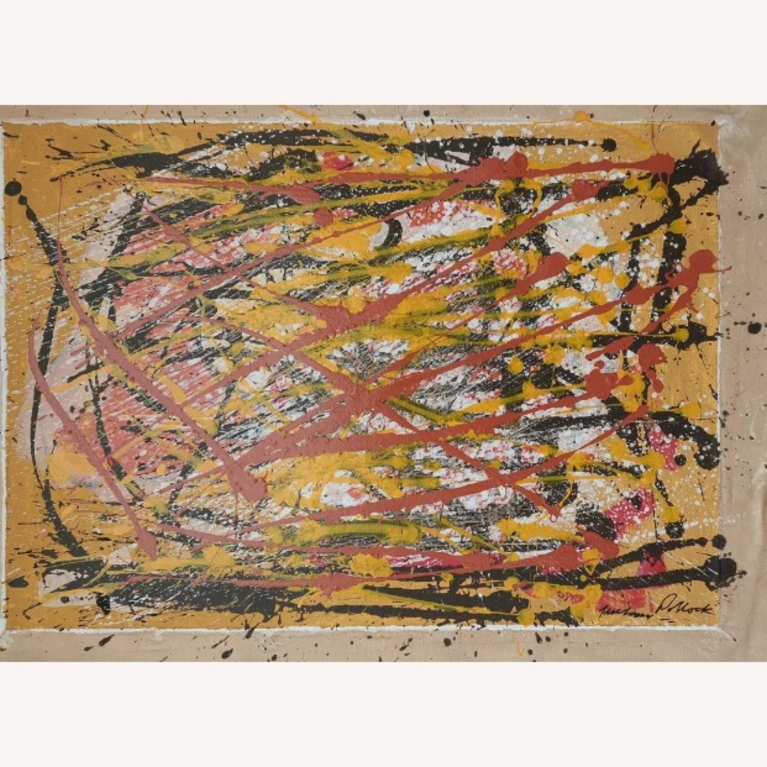 Jackson Pollock Gold Wall Art - image-1