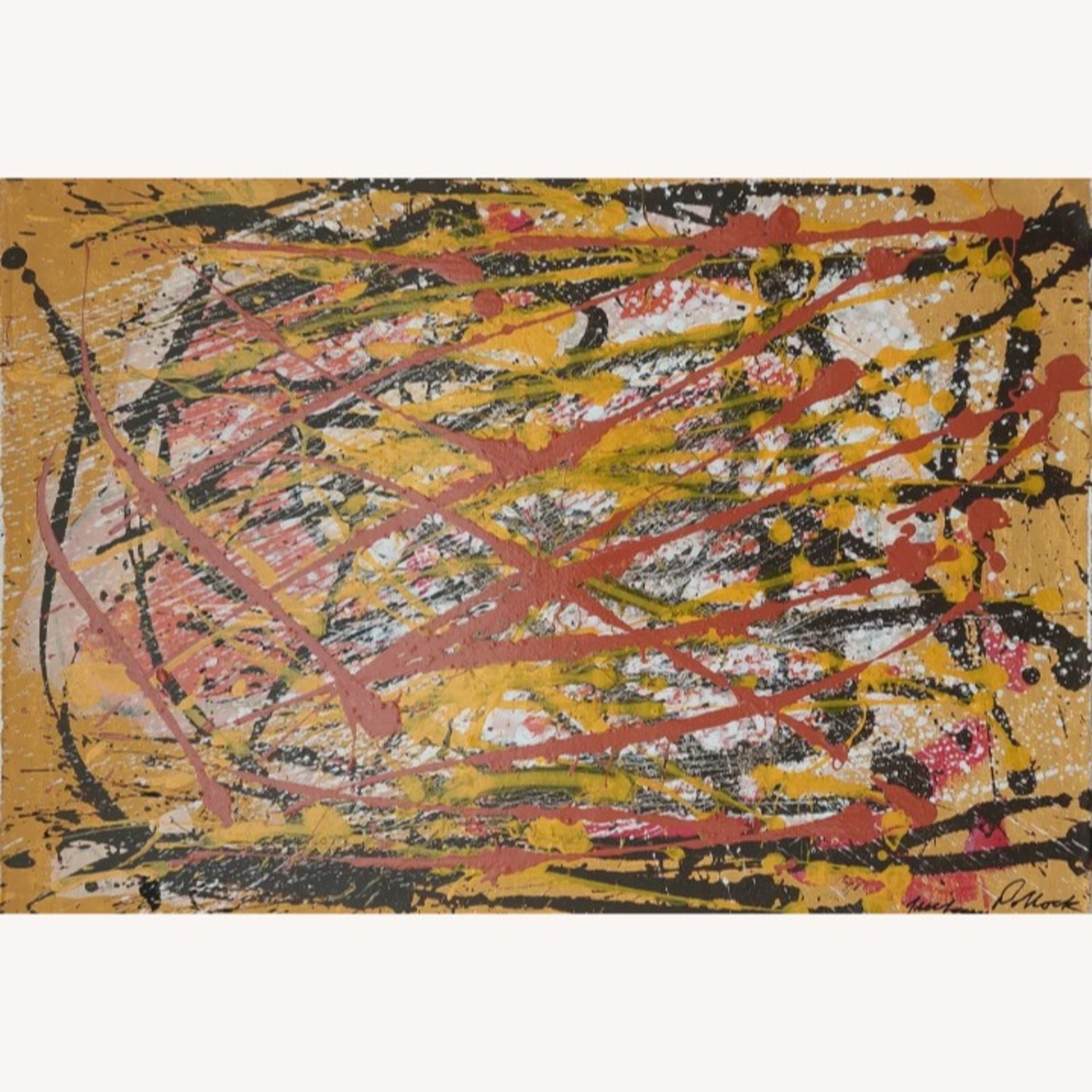 Jackson Pollock Gold Wall Art - image-2