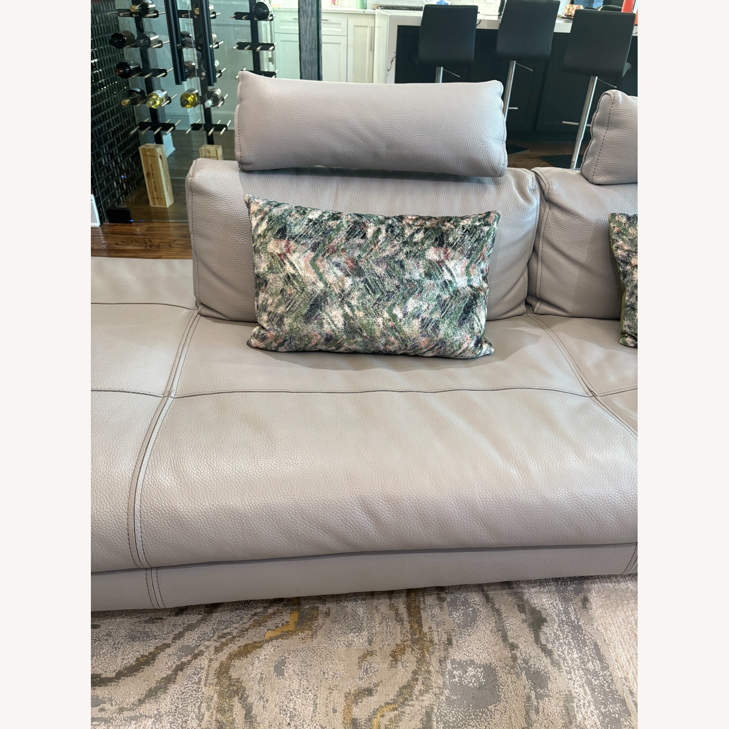Metal Grey Leather Gamma Sunset Sectional - image-6