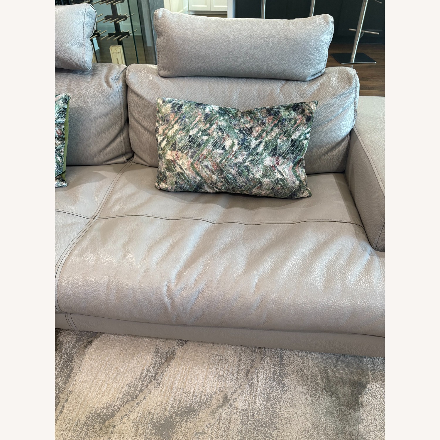 Metal Grey Leather Gamma Sunset Sectional - image-7
