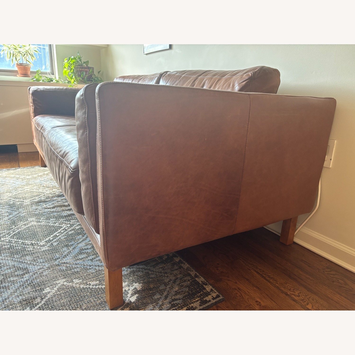 West Elm Dekalb Leather Sofa in Molasses - image-4