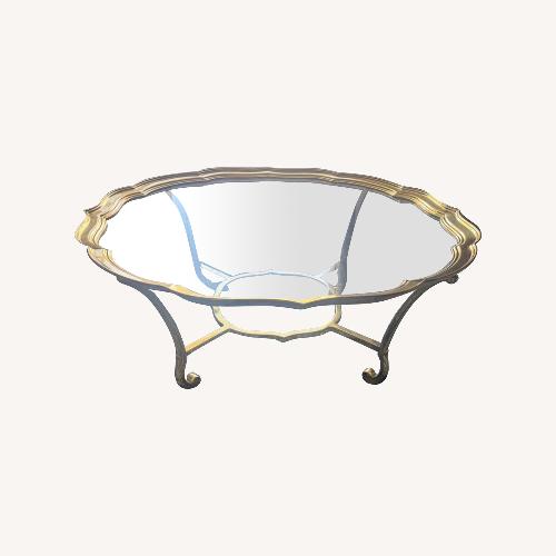 Used Antique Brass & Glass Table for sale on AptDeco