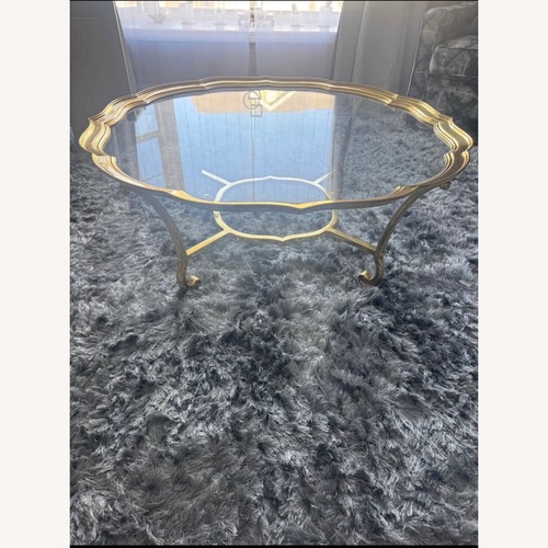 Used Antique Brass & Glass Table for sale on AptDeco