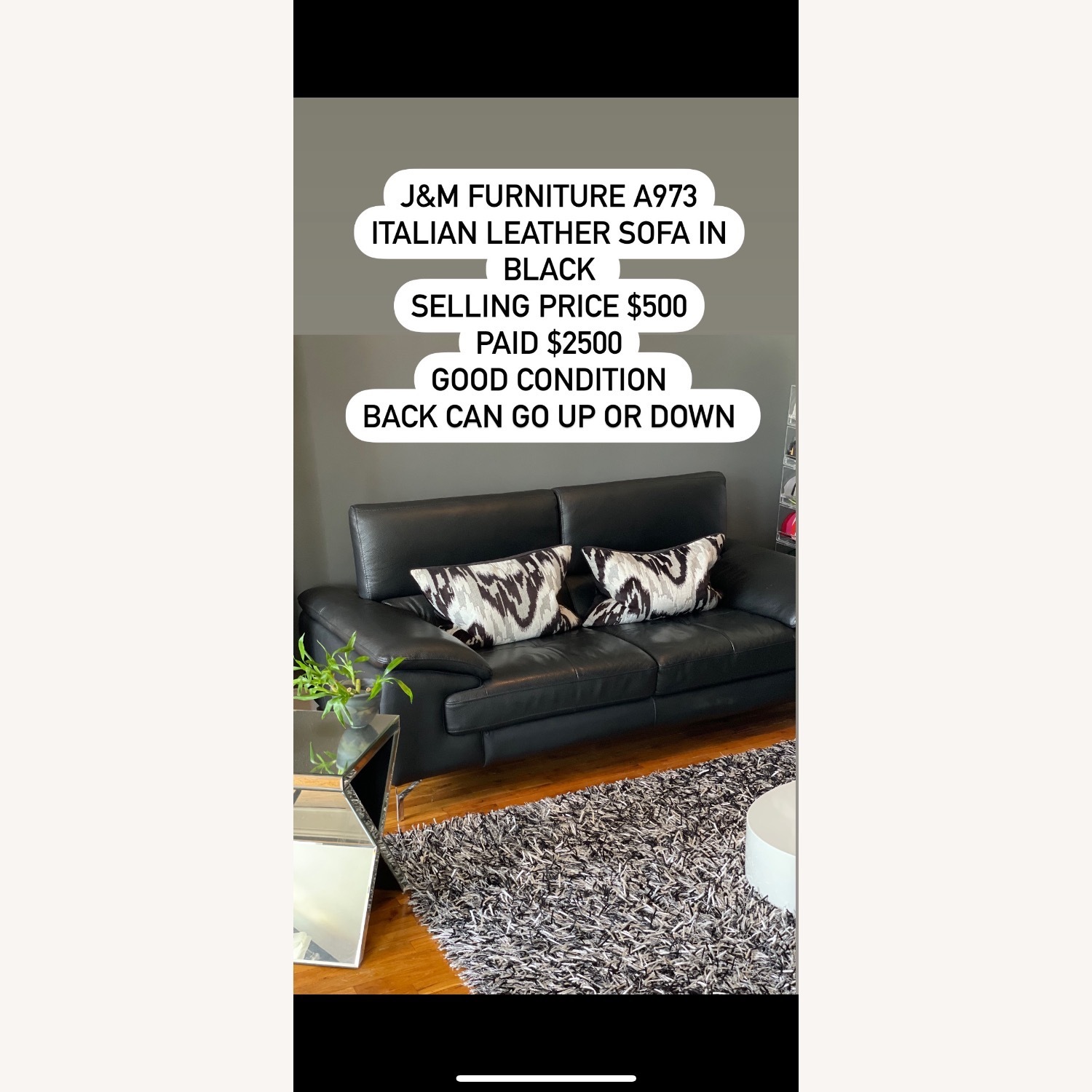 Italian Leather Sofa - image-5
