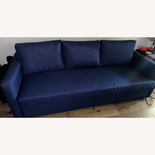 Used IKEA FRIHETEN Navy Blue Sleeper Sofa for sale on AptDeco