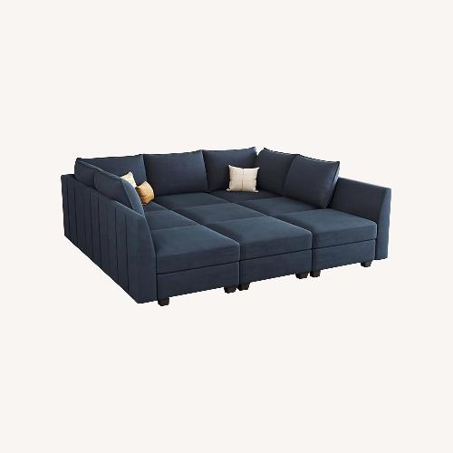 Used Amazon  Belffin 9 Seat Modular Sofa Bed for Living Room Blue for sale on AptDeco