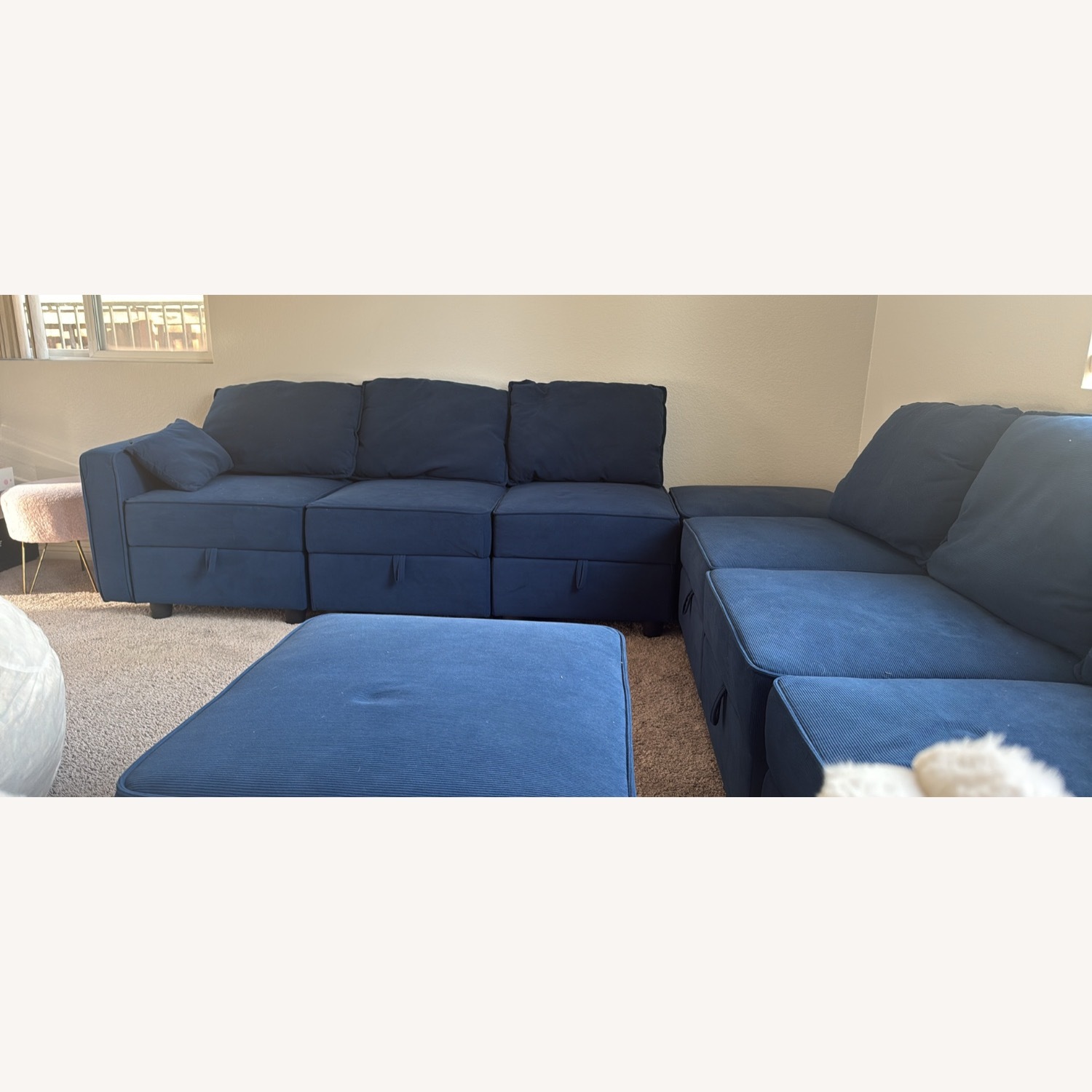 Amazon  Belffin 9 Seat Modular Sofa Bed for Living Room Blue - image-3