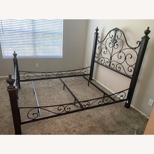 Used Bob’s Discount Anastasia Queen Bed Antique Black for sale on AptDeco