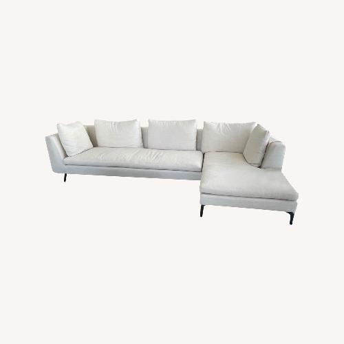 Used Camerich Crescent White Sectional Sofa for sale on AptDeco