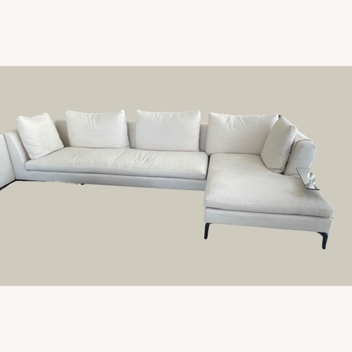 Used Camerich Crescent White Sectional Sofa for sale on AptDeco