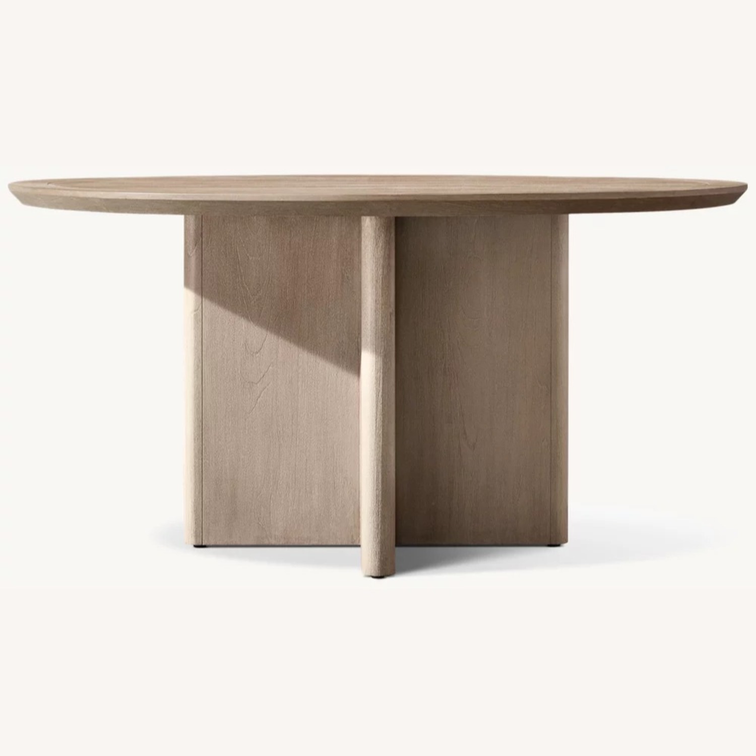 RH Balmain Round Teak Dining Table – 48" Weathered - image-1