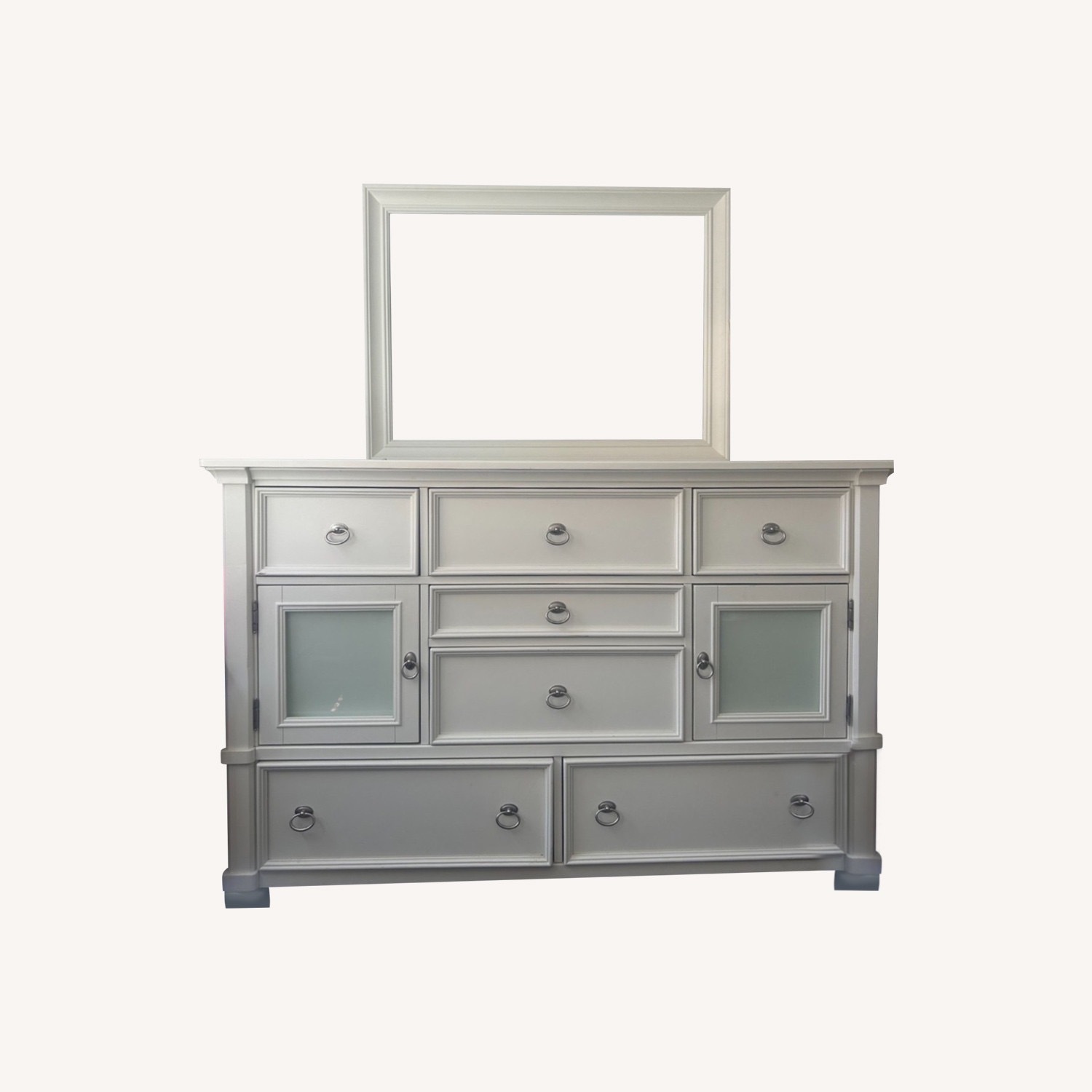 Large White Dresser with Vanity - image-0